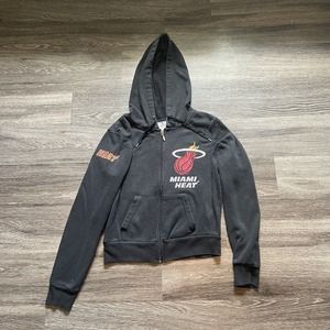 Miami Heat Zip Up Hoodie Jacket Women's Size S Made by NBA 4 her Bejeweled